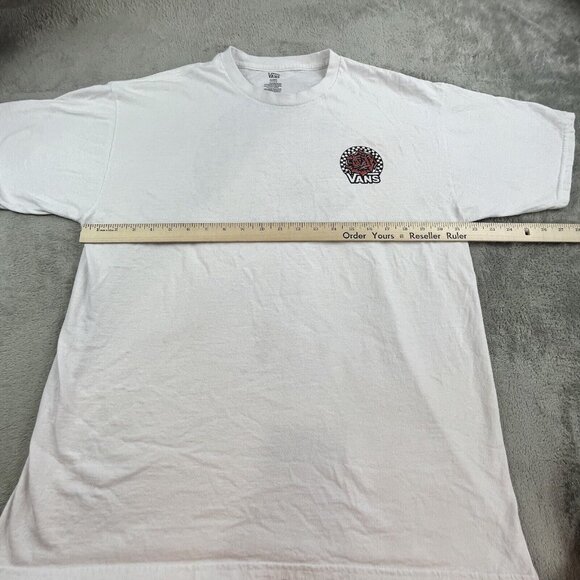Vans Off The Wall Shirt Mens XL White Red Roses Hit Skateboard Punk Grunge Y2K - Picture 4 of 7
